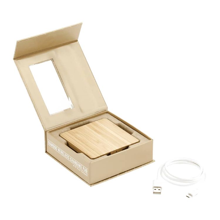Picture of Bamboo Wireless Charging Pad w/ Dual Outputs