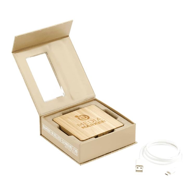 Picture of Bamboo Wireless Charging Pad w/ Dual Outputs