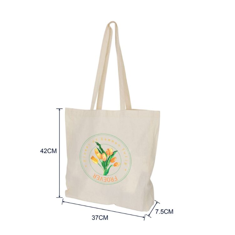 Picture of 170gsm Long Handle Calico Bag with Gusset