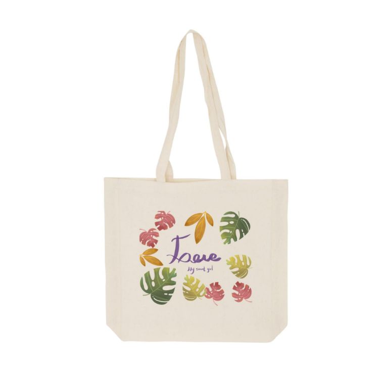 Picture of 170gsm Long Handle Calico Bag with Gusset