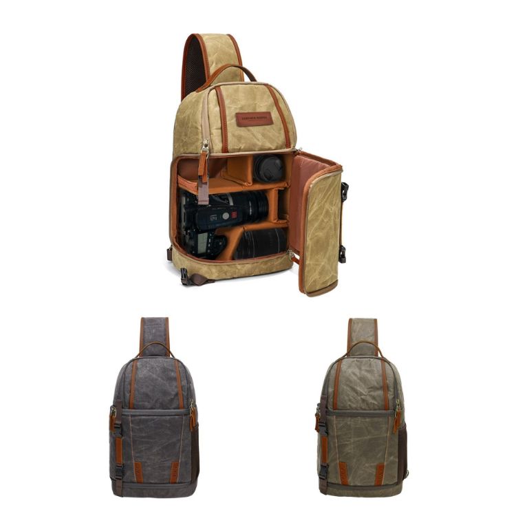 Picture of Waxed Canvas Camera Sling Bag