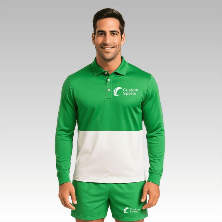 Picture of Unisex Adults RPET Milk Silk Sublimated Basic Long Sleeves POLO