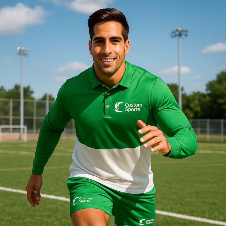 Picture of Unisex Adults RPET Milk Silk Sublimated Basic Long Sleeves POLO