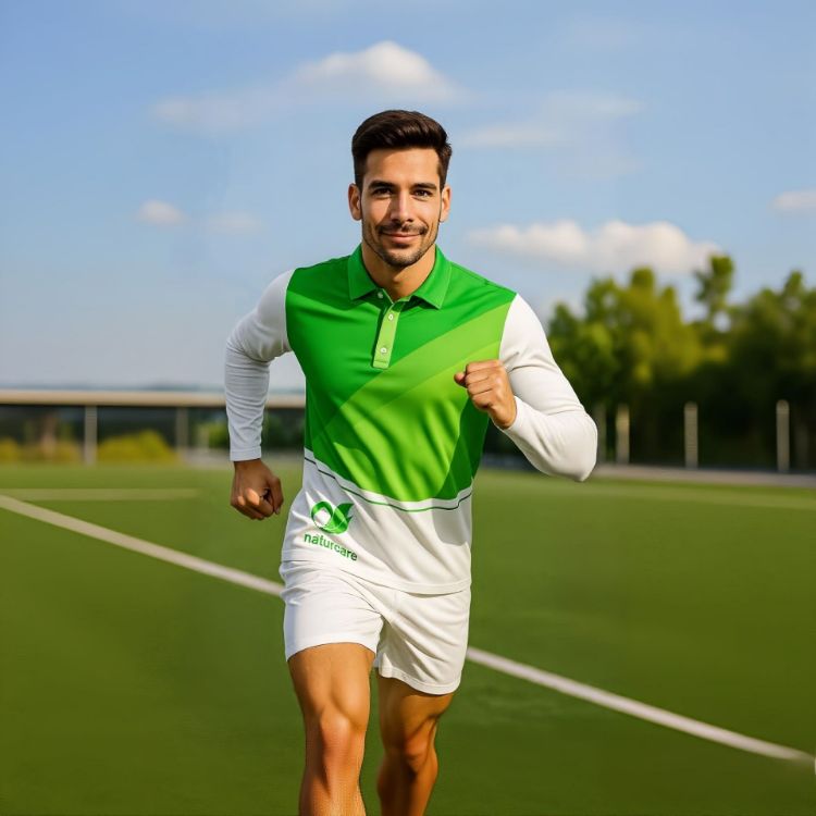 Picture of Unisex Adults RPET Micro Mesh Sublimated Basic Long Sleeves POLO