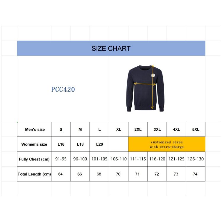 Picture of Unisex 100% Cotton Round Collar Sweater