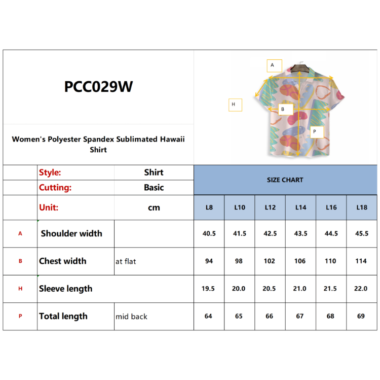 Picture of Women's Polyester Spandex Sublimated Hawaiian Shirt