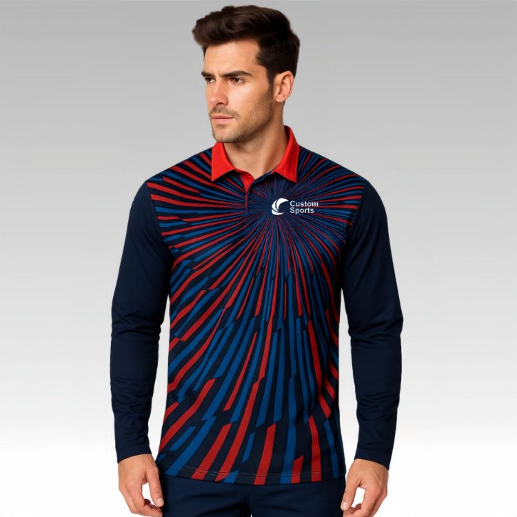 Picture of 100% Poly Micro Mesh Sublimated Sport Long Sleeves POLO