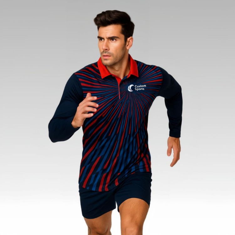 Picture of 100% Poly Micro Mesh Sublimated Sport Long Sleeves POLO