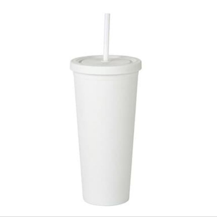 Picture of 24oz Matte Plastic Cups with Lids & Straws