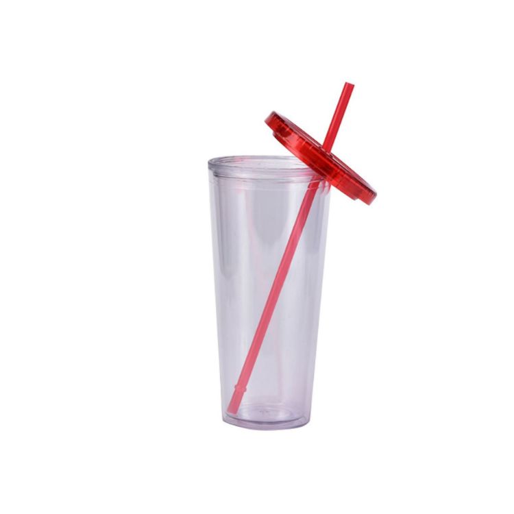 Picture of 24oz Plastic Cups with Lids & Straws