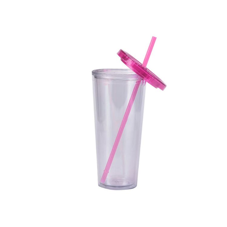 Picture of 24oz Plastic Cups with Lids & Straws