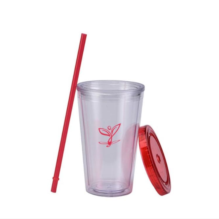 Picture of 16oz Plastic Cups with Lids & Straws
