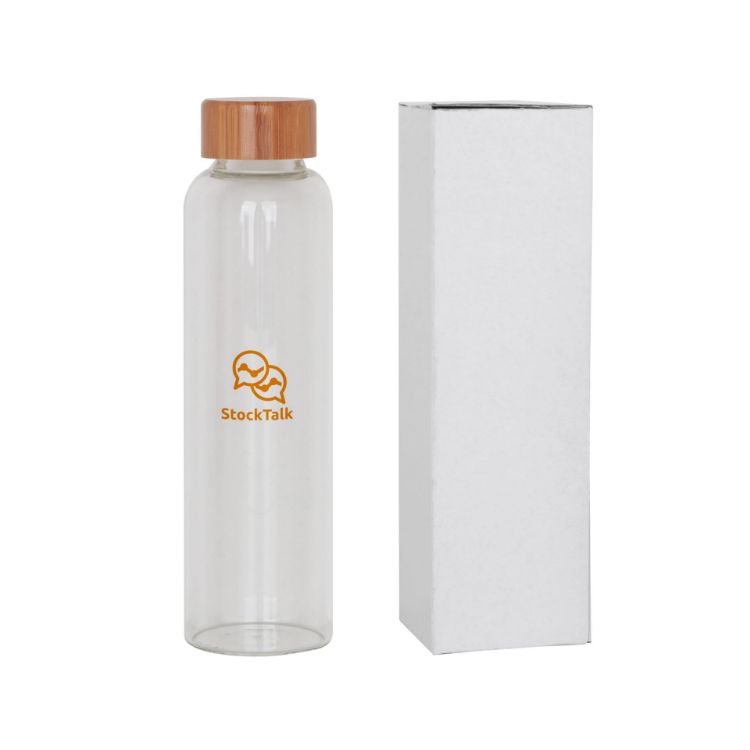 Picture of 550ml Glass Drink Bottle with Bamboo Lid