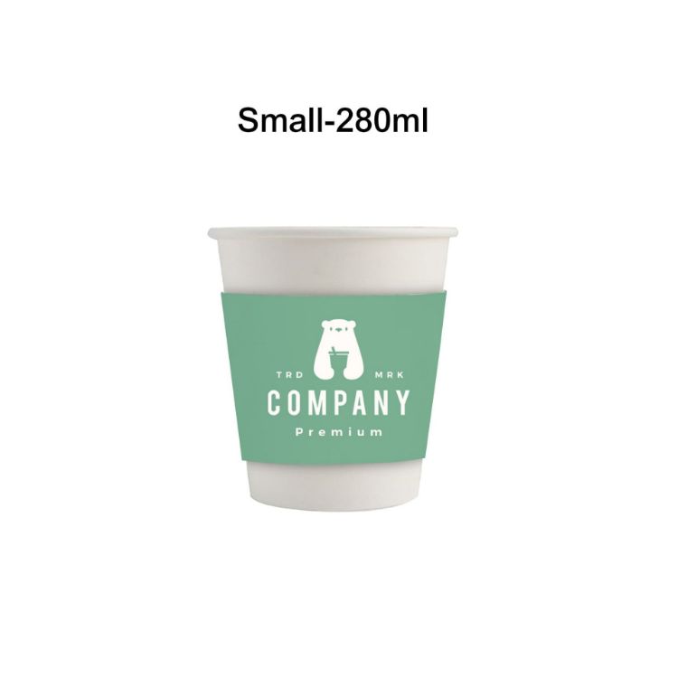 Picture of PLA Single Wall Compostable Paper Cups with Cup Sleeve
