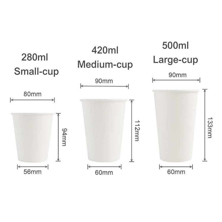 Picture of PLA Single Wall Compostable Paper Cups with Cup Sleeve