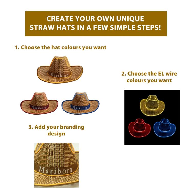 Picture of Light Up Straw Hats