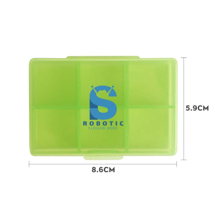Picture of Square Six Compartment Pill Box