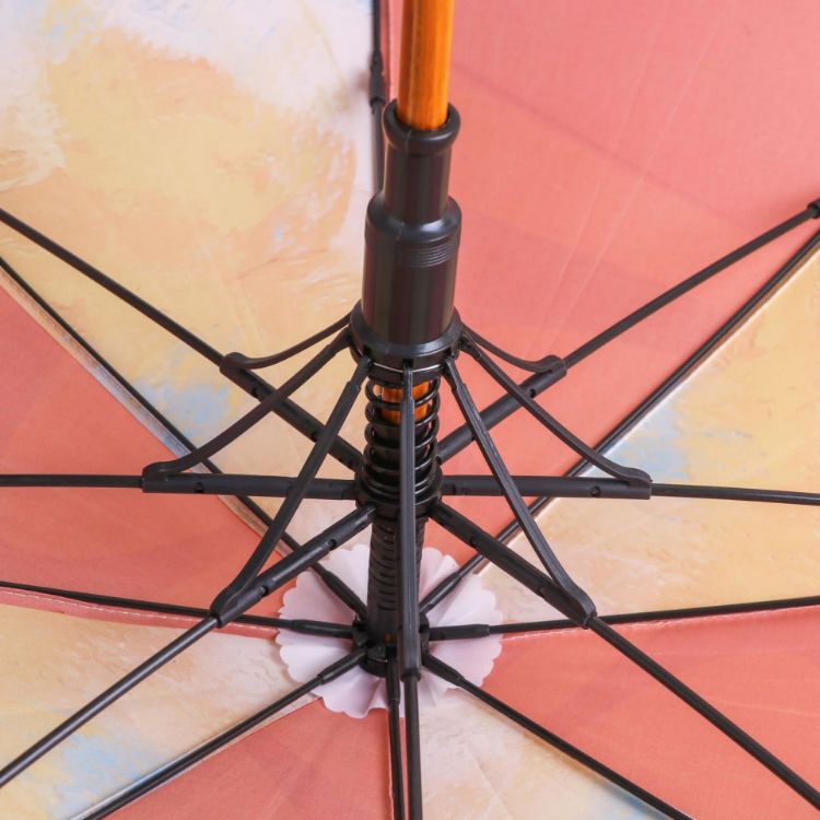 Picture of RPET Wooden Umbrella with Curved Handle