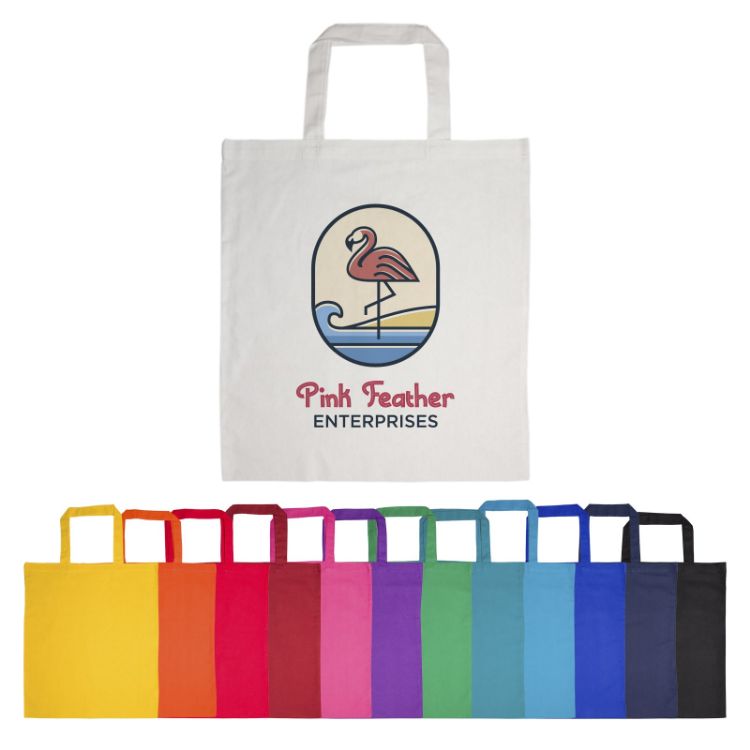 Picture of Coloured Cotton Short Handle Tote Bag
