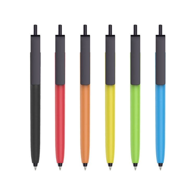 Picture of Push Button Pen - Colour Barrel with Black Cap
