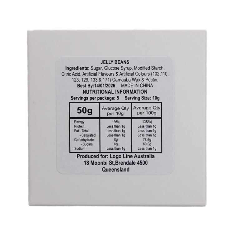 Picture of Assorted Colour Jelly Beans in 50g Box