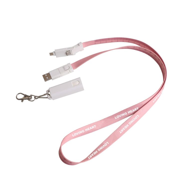 Picture of 6 in 1 Polyester Lanyard Charging Cable