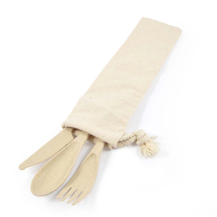 Picture of Delish Eco Cutlery Set in Calico Pouch