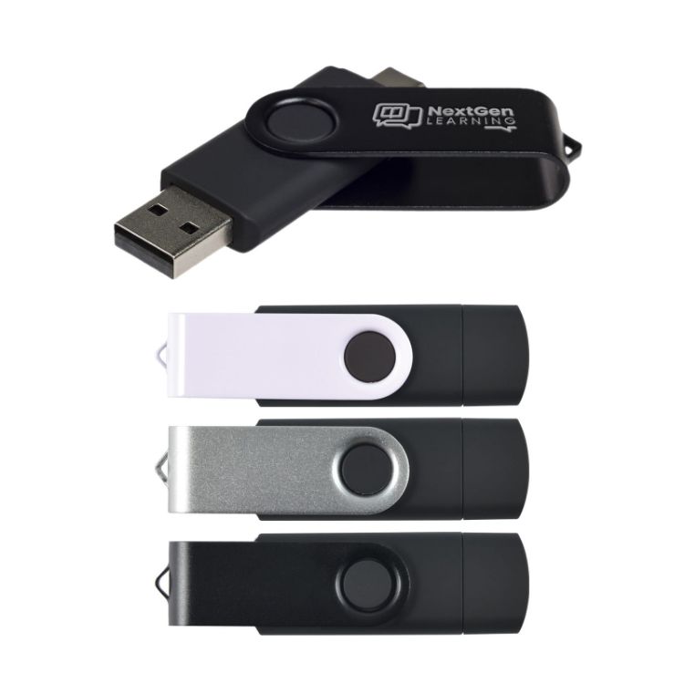Picture of Swivel USB Flash Drive Dual 8GB