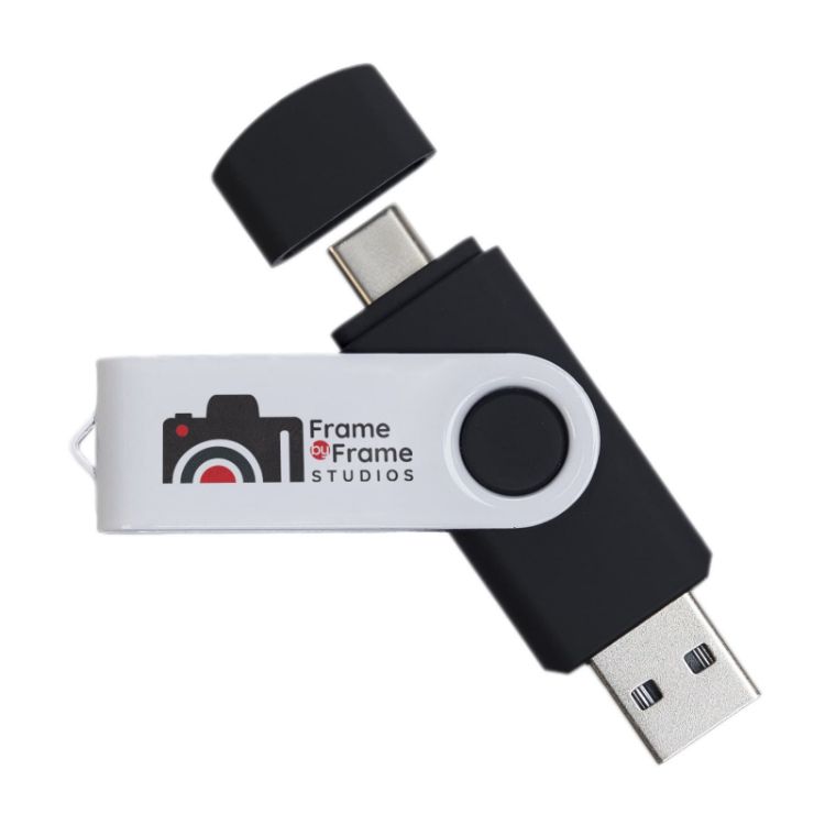 Picture of Swivel USB Flash Drive Dual 8GB