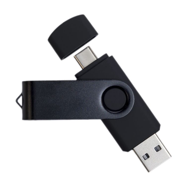 Picture of Swivel USB Flash Drive Dual 8GB