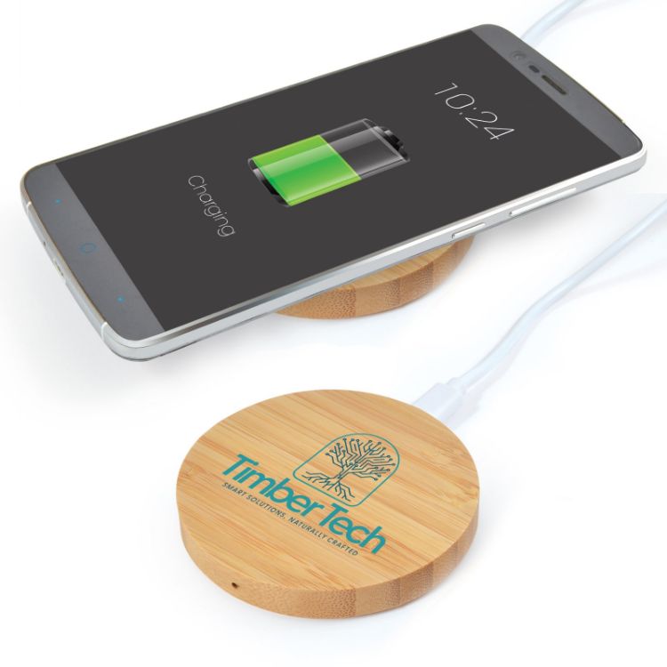 Picture of Arc Round Bamboo Wireless Charger