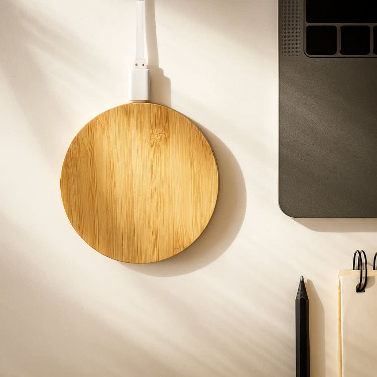 Picture of Arc Round Bamboo Wireless Charger