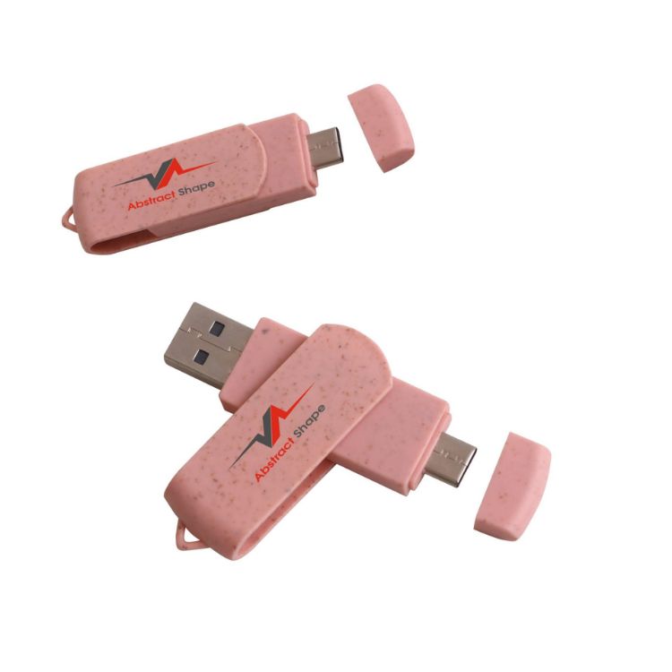 Picture of Rotate Wheat Straw Type C Flash Drive