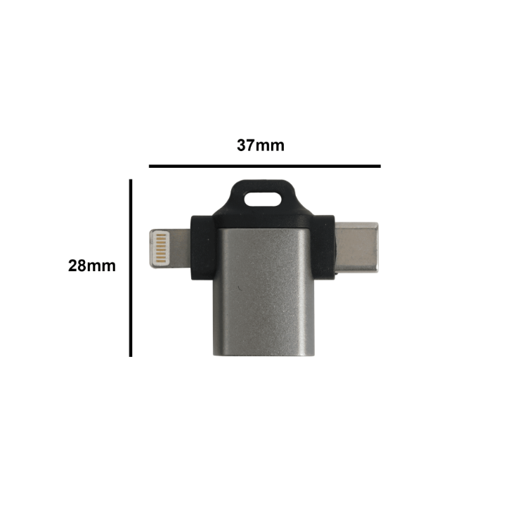 Picture of USB 3.0 to USB C Lightning OTG Adapter