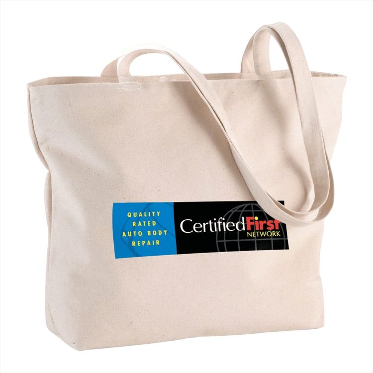Picture of Zippered Cotton Canvas Shopper Tote
