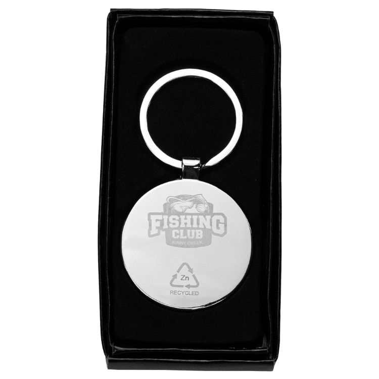 Picture of Circular Recycled Zinc Alloy Keyring w/ Bamboo