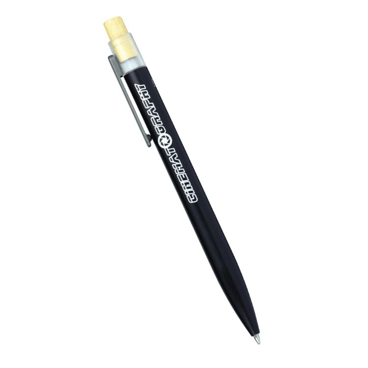 Picture of Recycled Aluminium Pen w/ Bamboo Clicker