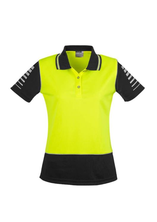Picture of Womens Hi Vis Zone Short Sleeve Polo