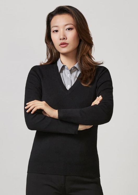 Picture of Womens V-Neck Knit Pullover