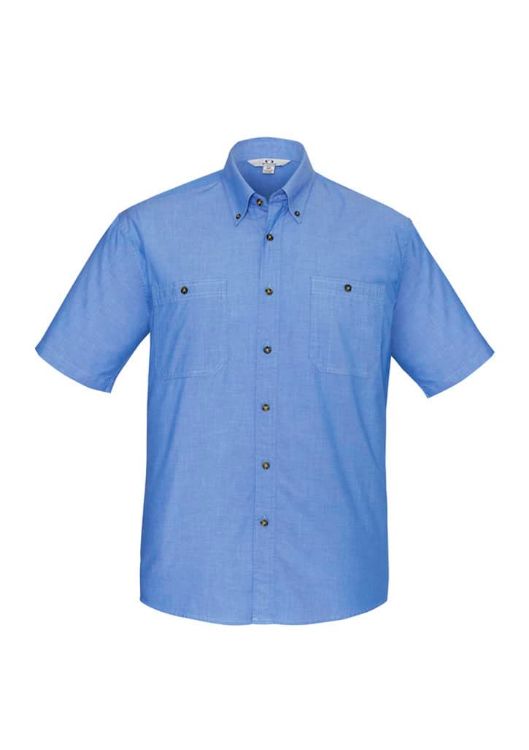 Picture of Mens Chambray Short Sleeve Shirt