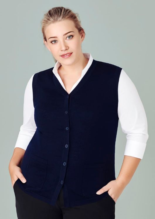 Picture of Womens Button Front Knit Vest