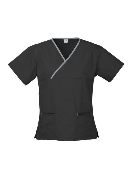 Picture of Classic Womens Contrast Crossover Scrub Top