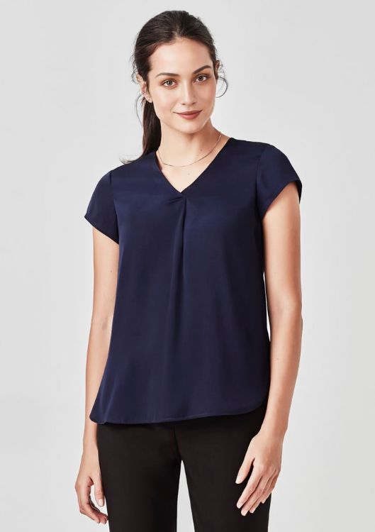 Picture of Womens Kayla V-Neck Pleat Blouse