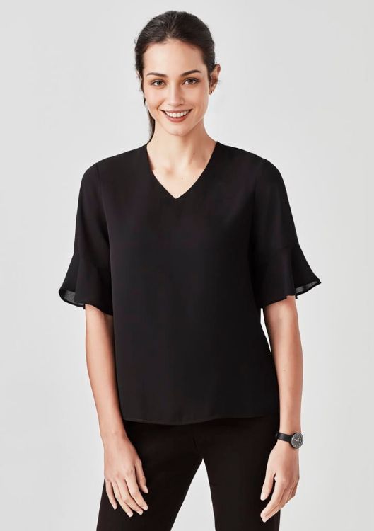 Picture of Womens Aria Fluted Sleeve Blouse