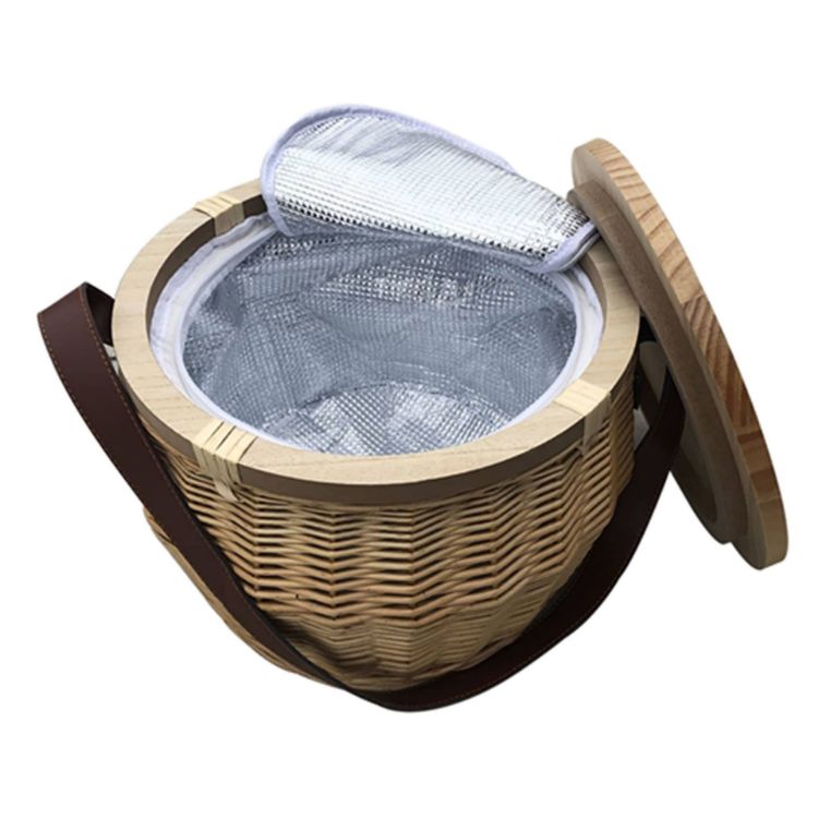 Picture of Scotch Wicker Picnic Cooler Basket Round