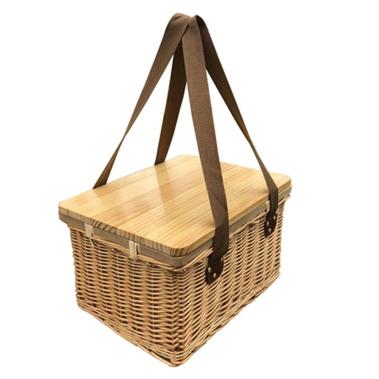 Picture of Gold Coast Wicker Picnic Cooler Basket Square