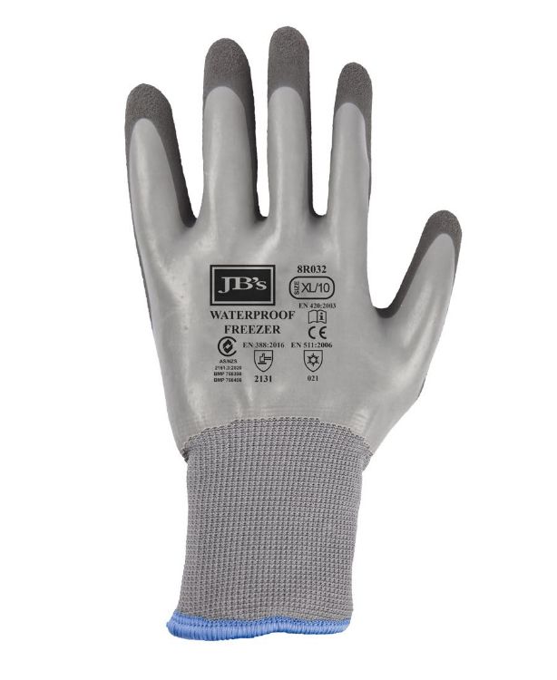Picture of JB's W/Proof Latex Coat Freezer Glove 5 Pk Grey/Char