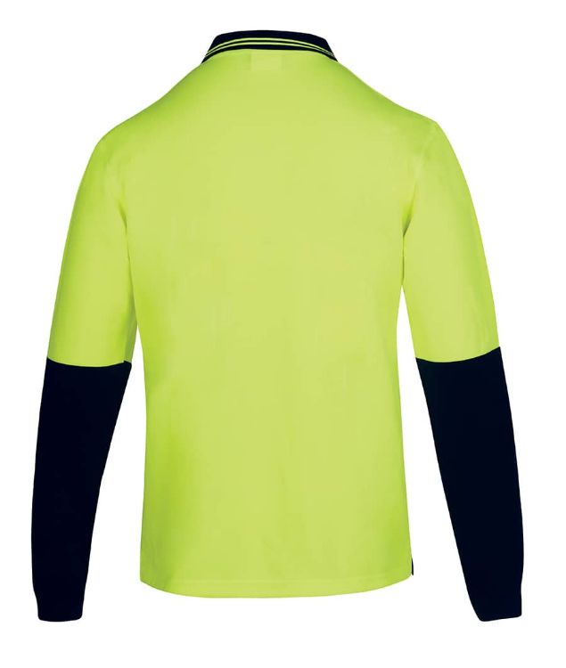 Picture of JB's Hv 4602.1 L/S Non Button Polo Lime/Navy