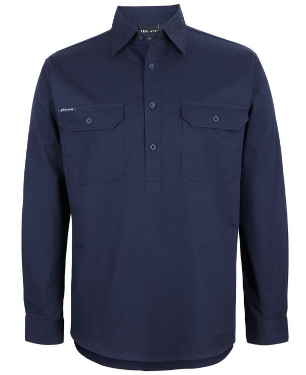 Picture of JB's Close Front L/S 150 G Work Shirt Navy