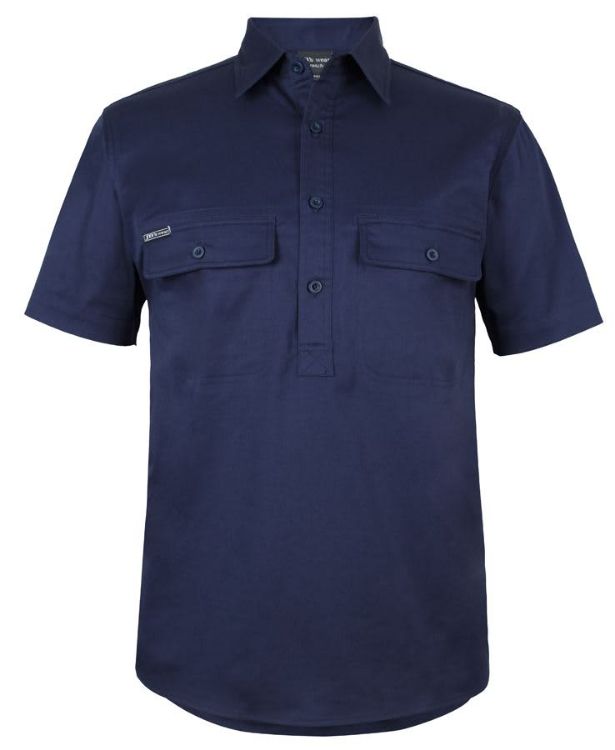 Picture of JB's S/S 150 G Stretch Close Front Work Shirt Navy